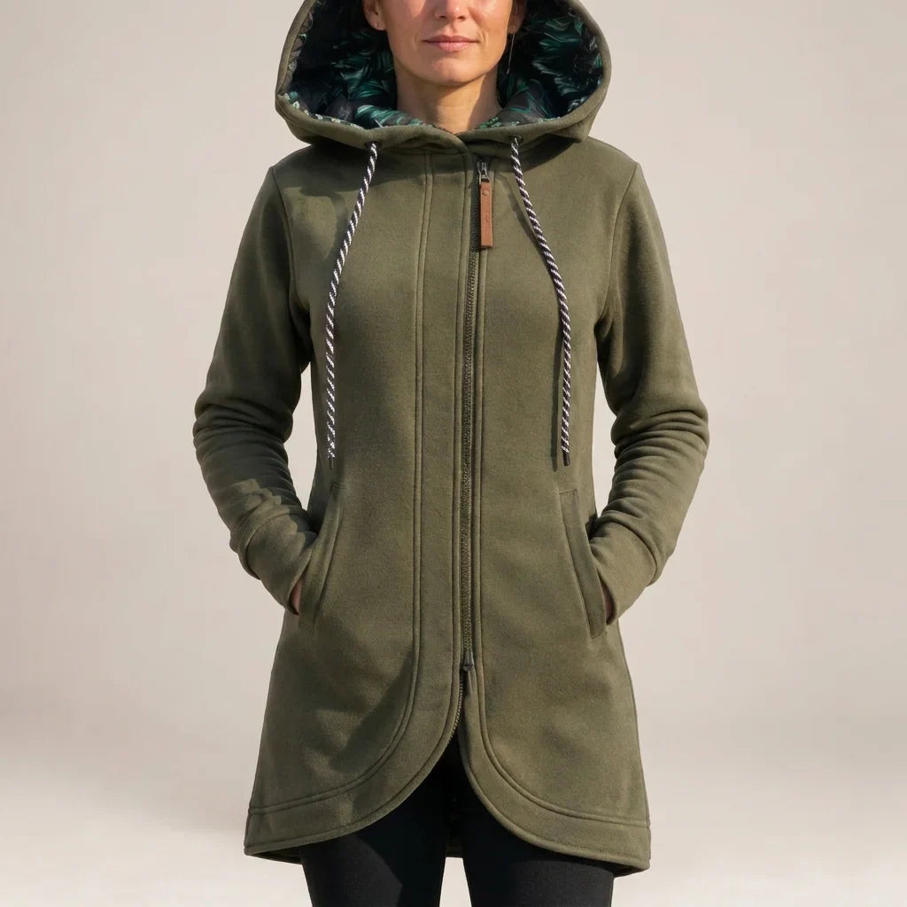 Ingrid | Chaqueta Larga con Capucha