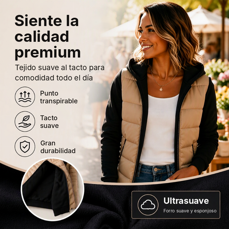 Bella | Chaqueta con capucha acolchada a rayas