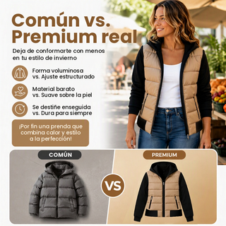 Bella | Chaqueta con capucha acolchada a rayas