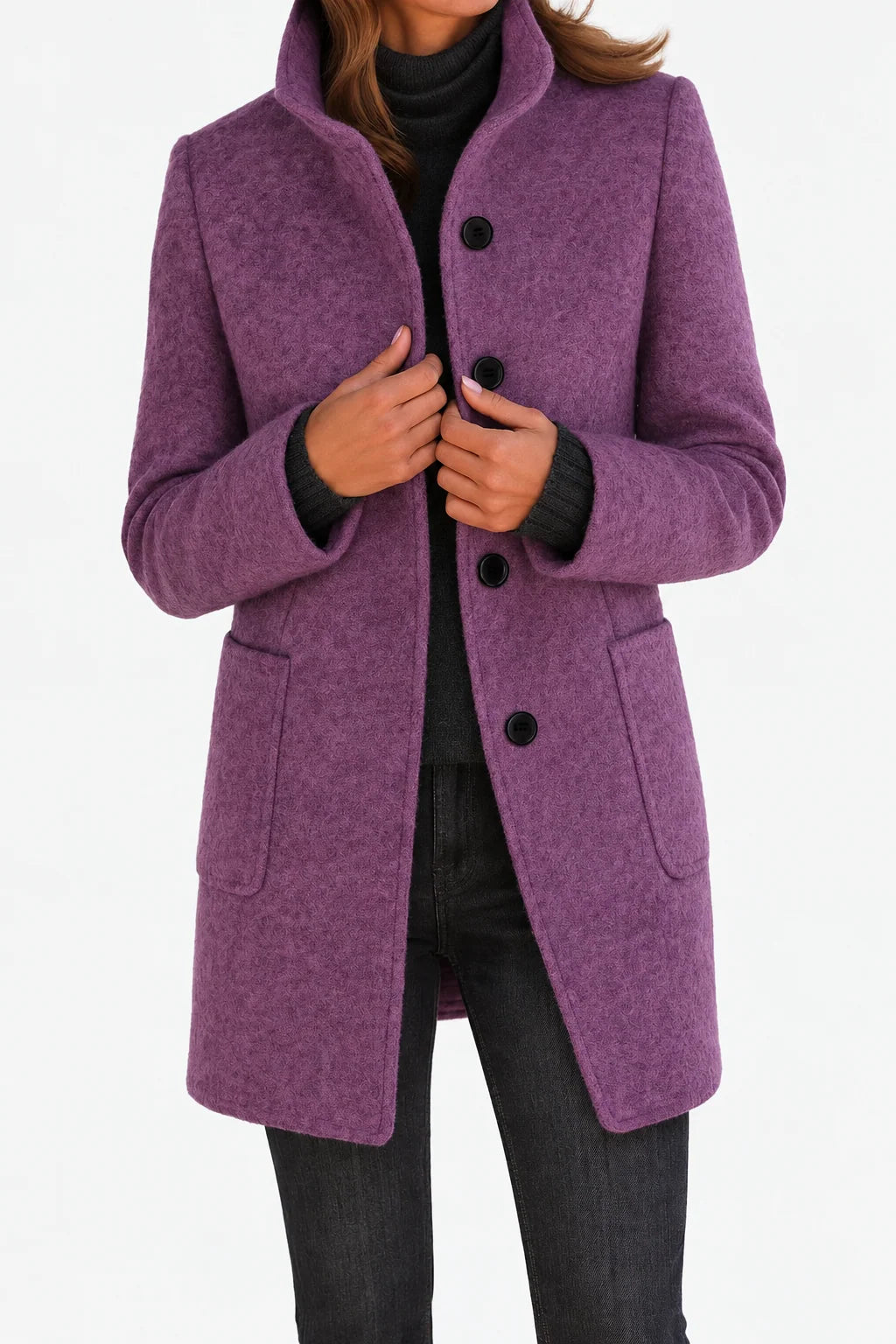 Amalie | Chaqueta de Lana con Cuello Alto