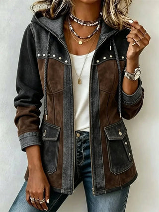 Veronica | Chaqueta con Capucha Bimaterial
