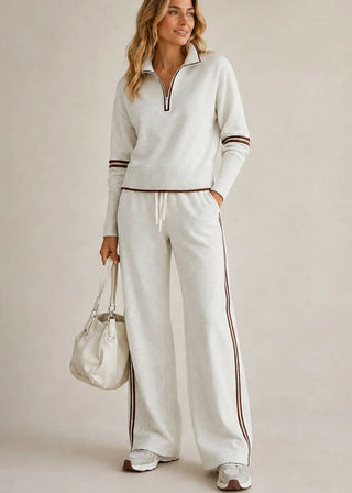 Kate | Sudadera Demi-Zip &amp; Pantalón Ancho