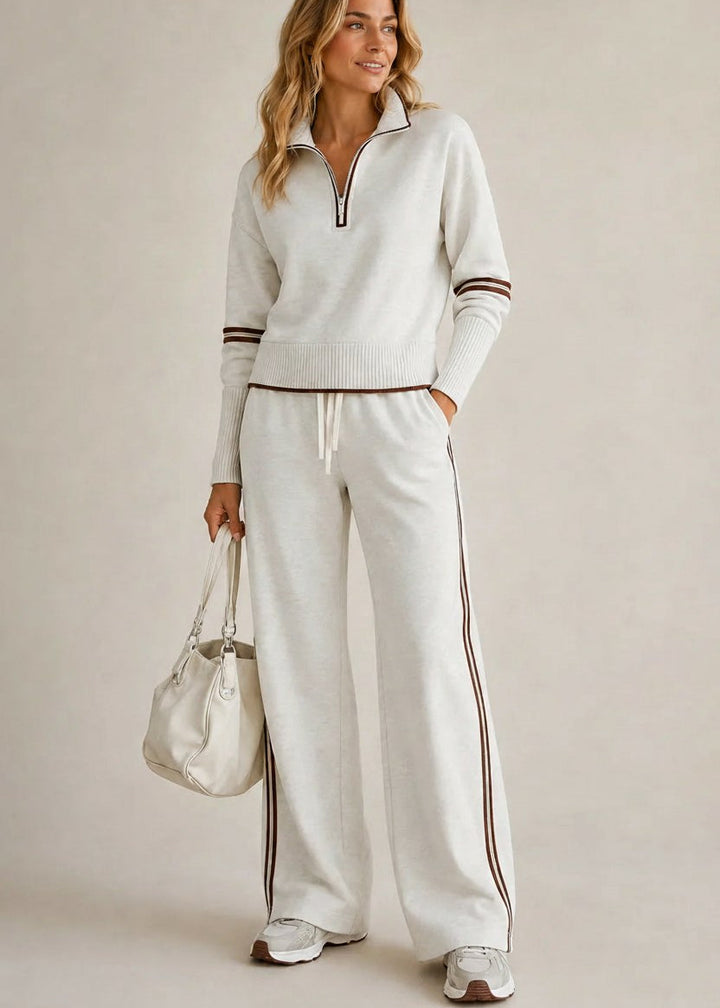 Kate | Sudadera Demi-Zip &amp; Pantalón Ancho