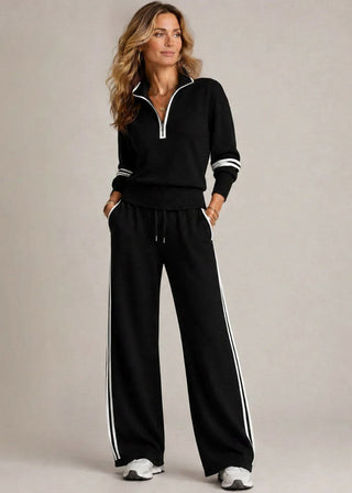Kate | Sudadera Demi-Zip &amp; Pantalón Ancho