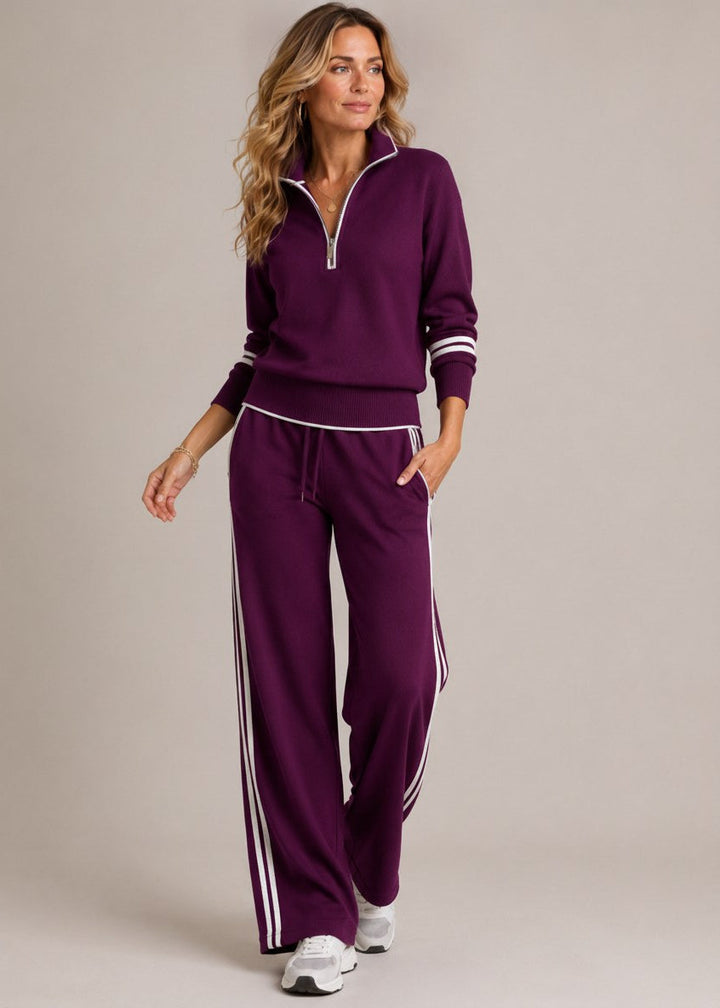 Kate | Sudadera Demi-Zip &amp; Pantalón Ancho