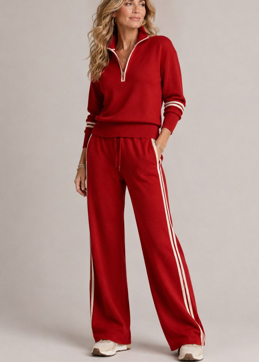 Kate | Sudadera Demi-Zip &amp; Pantalón Ancho