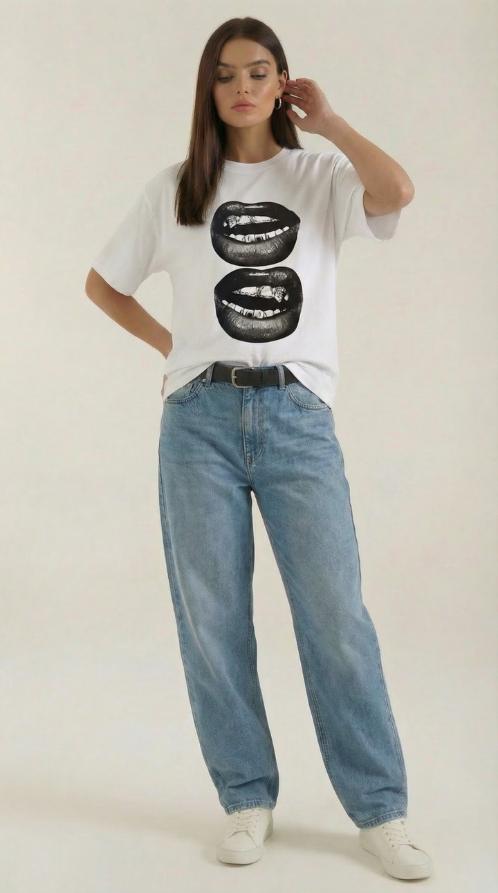 Natalia | Camiseta oversize con estampado gráfico